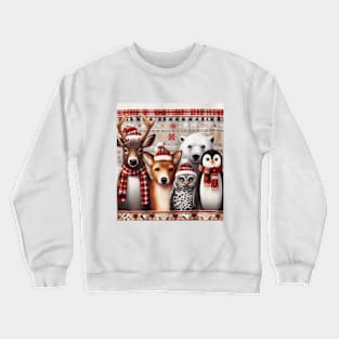 seasons greetings christmas plaid Crewneck Sweatshirt